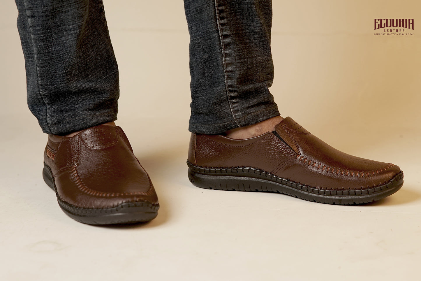 Ecouria Leather Sacchi Comfort Slip-On Shoes for Men