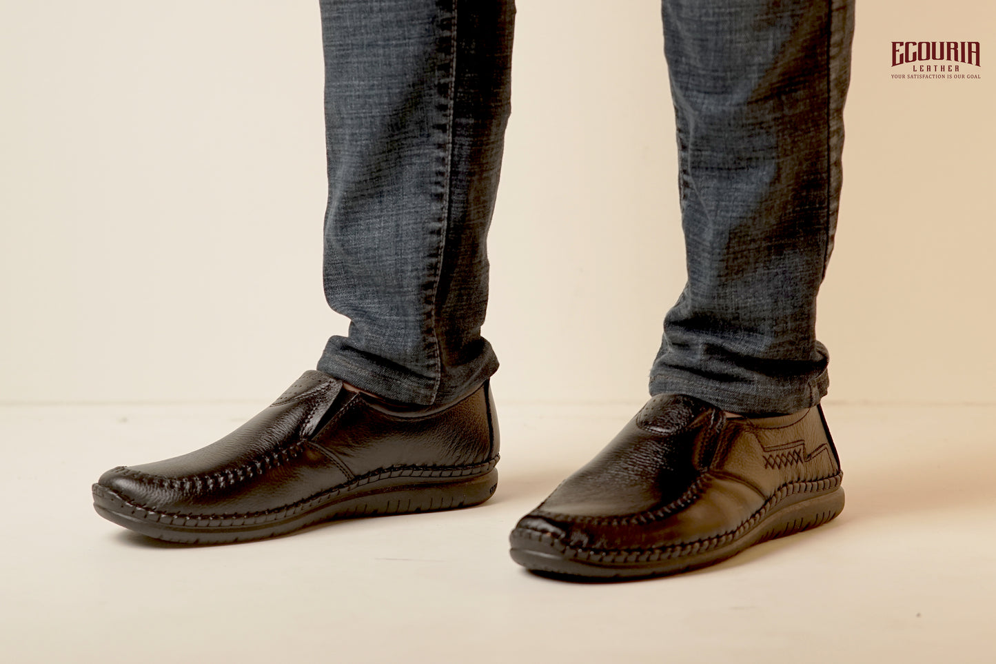 Ecouria Leather Sacchi Comfort Slip-On Shoes for Men