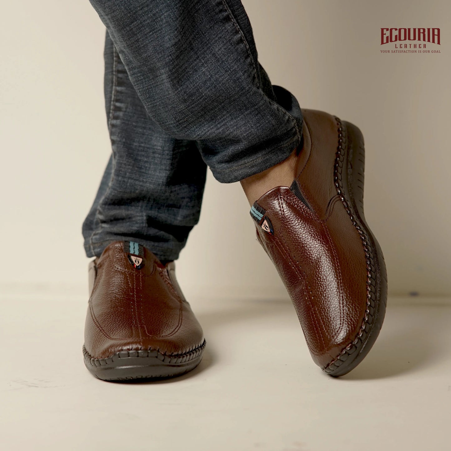 Ecouria Leather Sacchi Comfort Slip-On Shoes for Men
