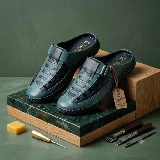 Ecouria Leather New Stylish Half Sacchi Shoes-TG