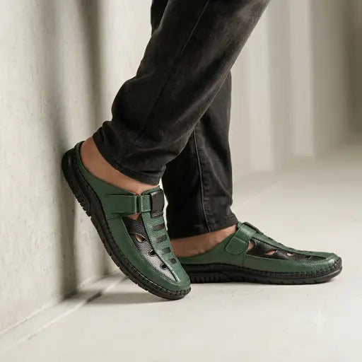 Ecouria Leather New Stylish Half Sacchi Shoes-TG