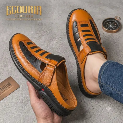 Ecouria Leather New Stylish Half Sacchi Shoes-TM