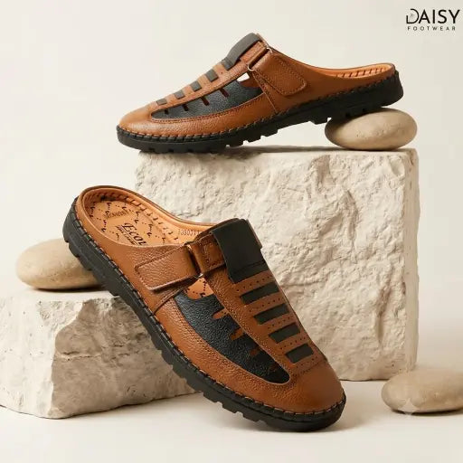 Ecouria Leather New Stylish Half Sacchi Shoes-TM