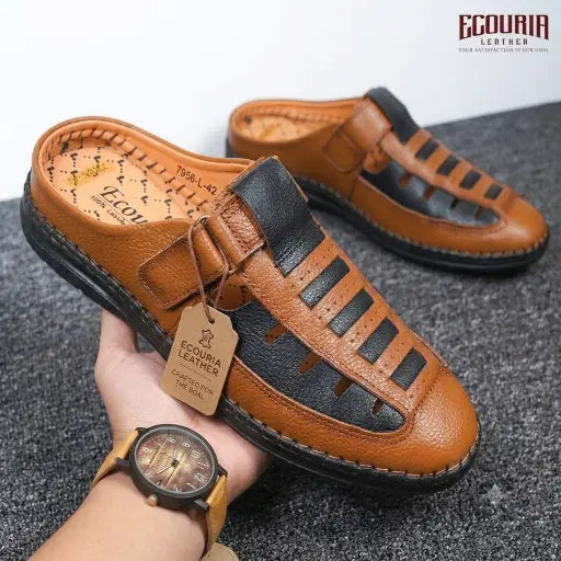 Ecouria Leather New Stylish Half Sacchi Shoes-TM