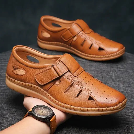 Ecouria Leather Summer Special Sacchi Shoes-SixM