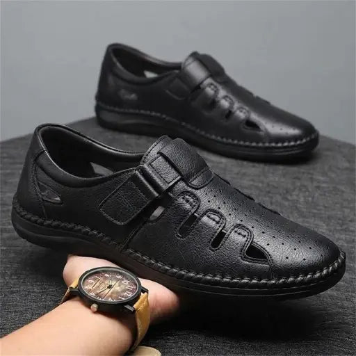 Ecouria Leather Summer Special Sacchi Shoes-SixB