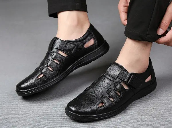 Ecouria Leather Summer Special Sacchi Shoes-SixB