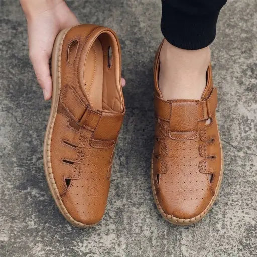 Ecouria Leather Summer Special Sacchi Shoes-SixM
