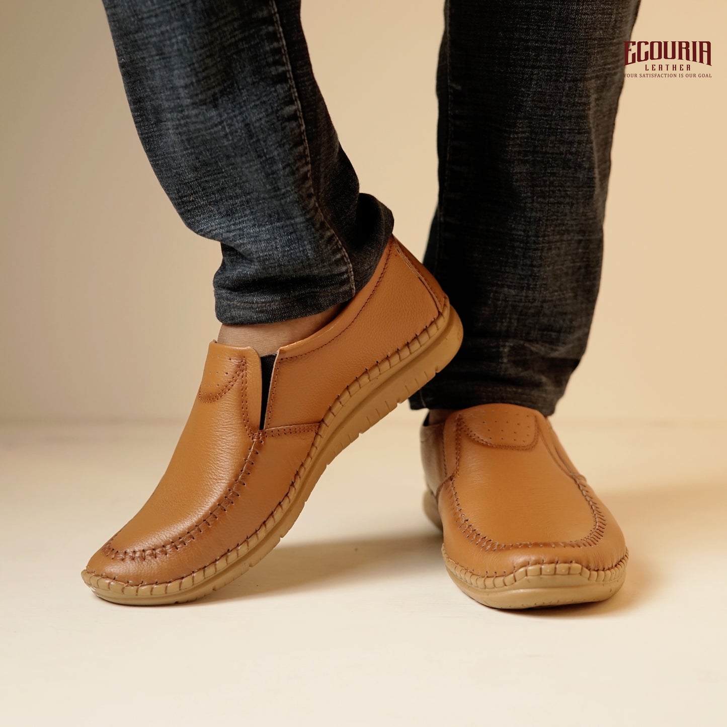 Ecouria Leather Sacchi Comfort Slip-On Shoes for Men