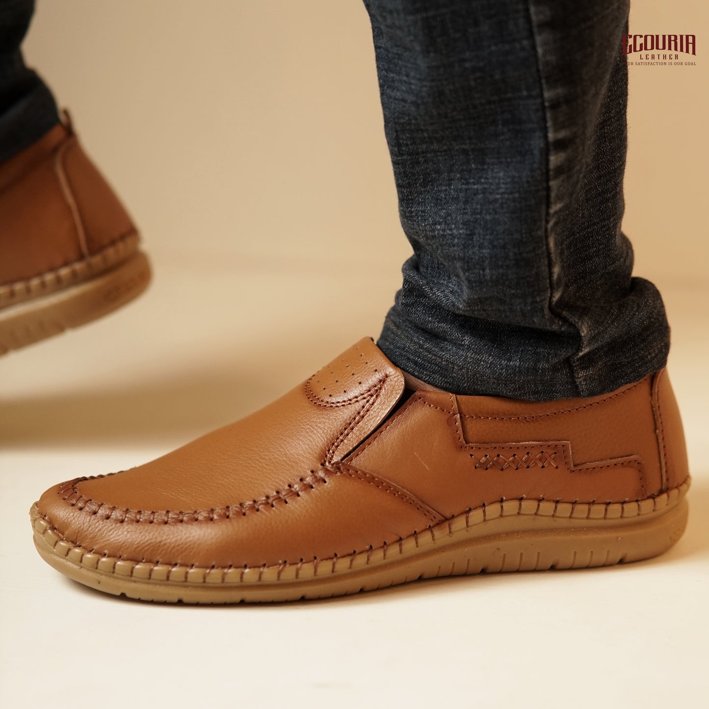 Ecouria Leather Sacchi Comfort Slip-On Shoes for Men