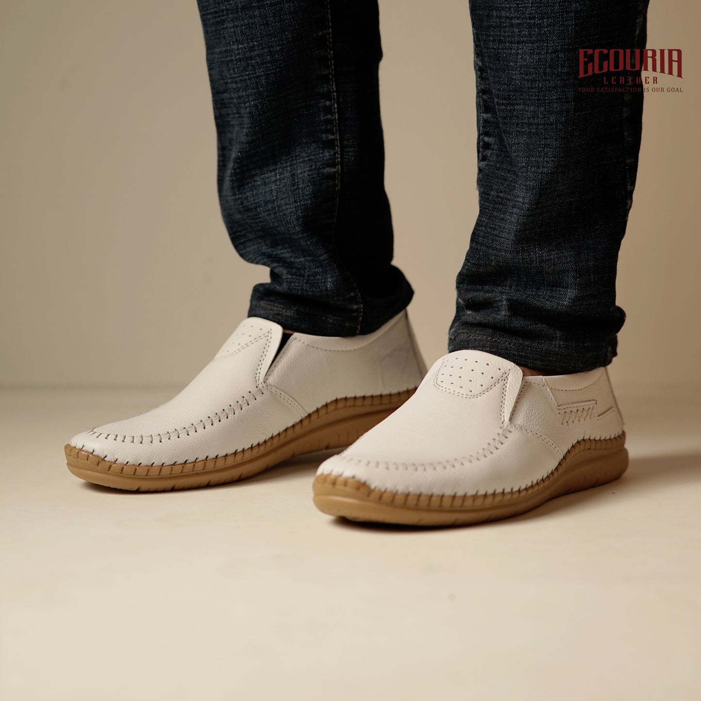 Ecouria Leather Sacchi Comfort Slip-On Shoes for Men