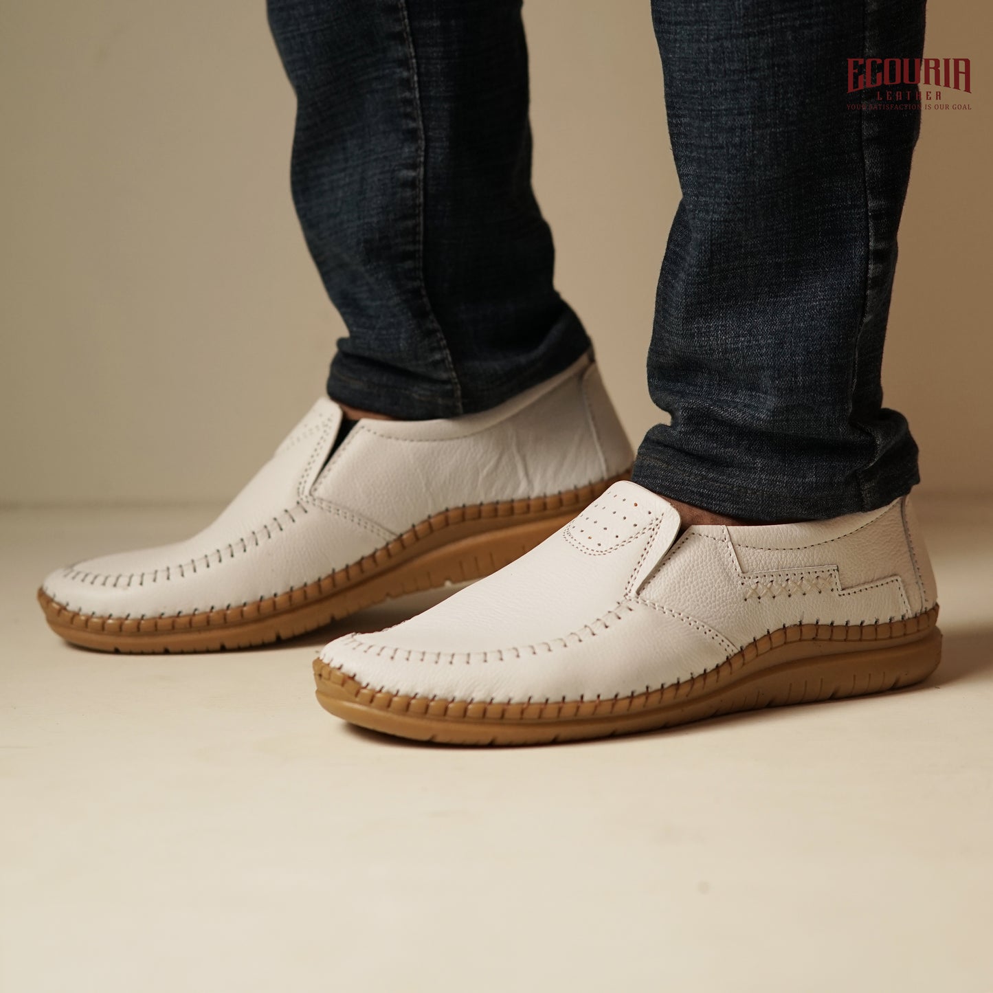 Ecouria Leather Sacchi Comfort Slip-On Shoes for Men