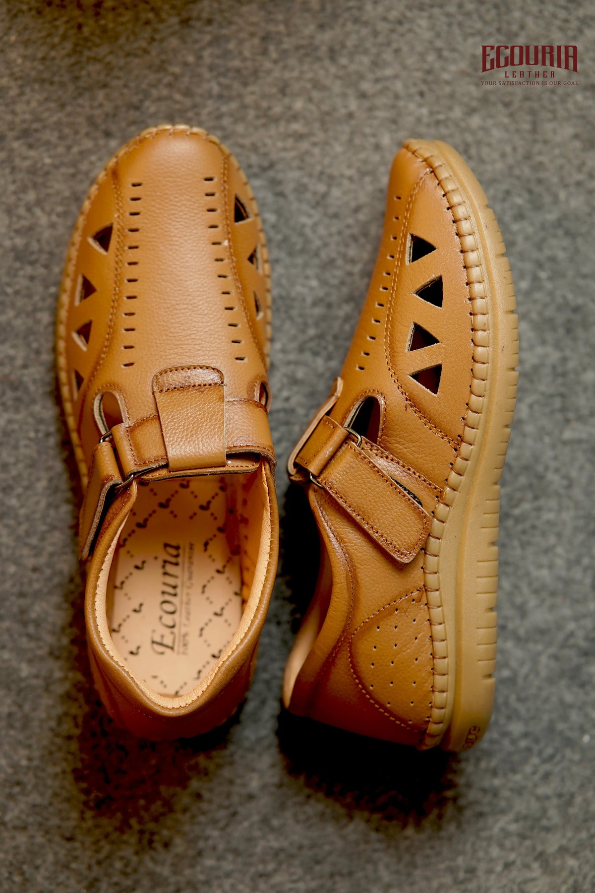 Ecouria Leather Air Flow Comfortable Sacchi Slip-On Shoes for Men-NSM