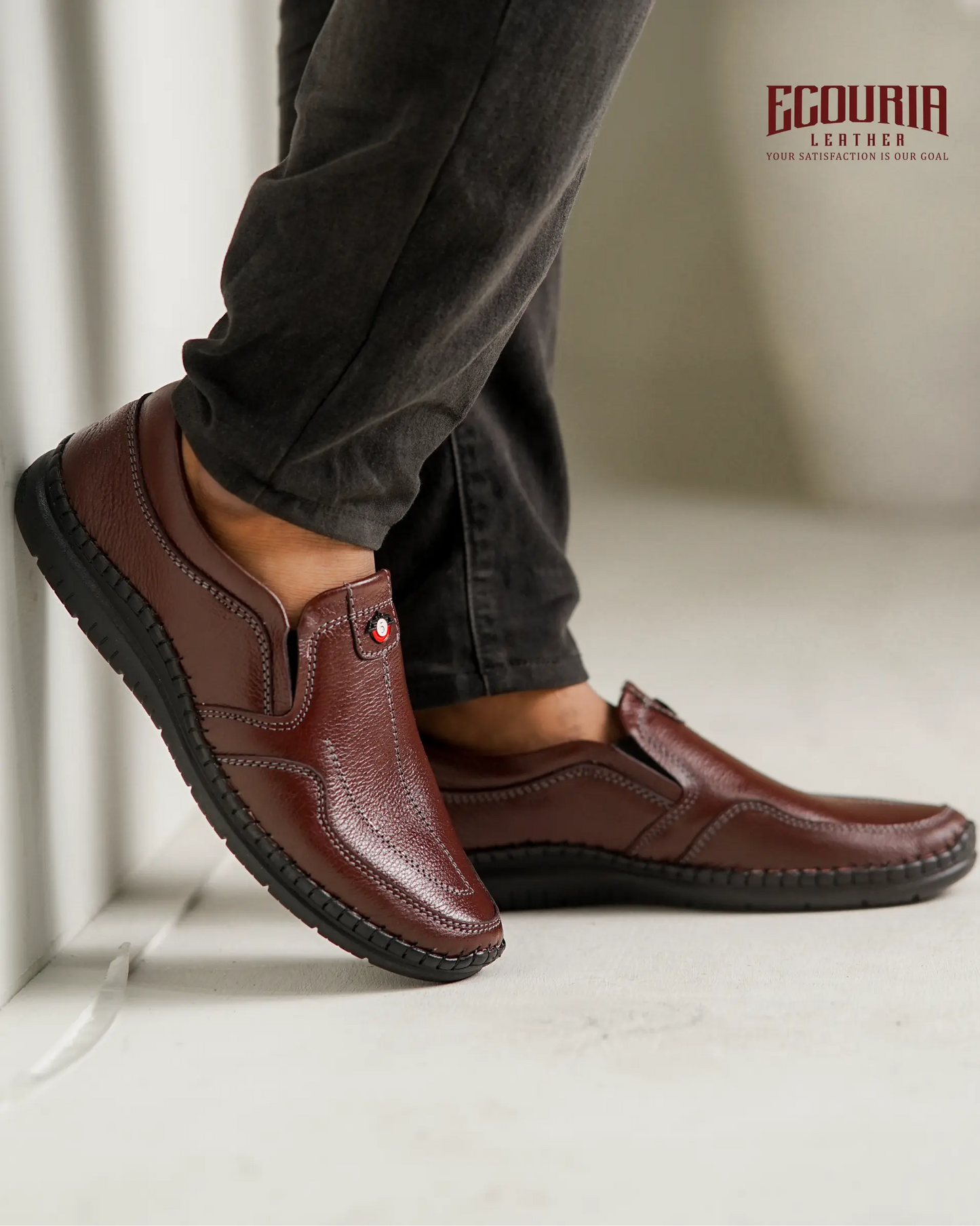 Ecouria Leather Sacchi Comfort Slip-On Shoes for Men