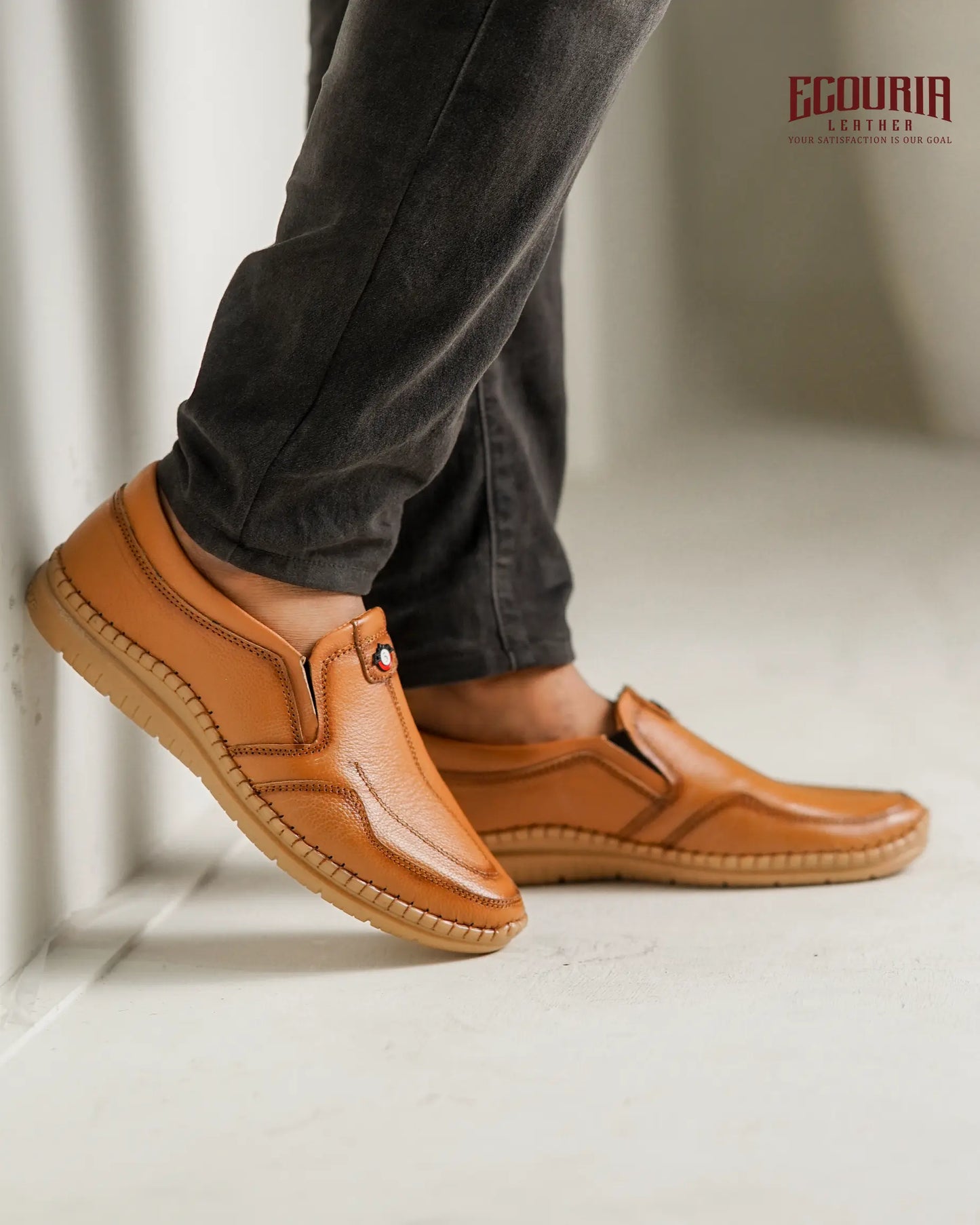 Ecouria Leather Sacchi Comfort Slip-On Shoes for Men