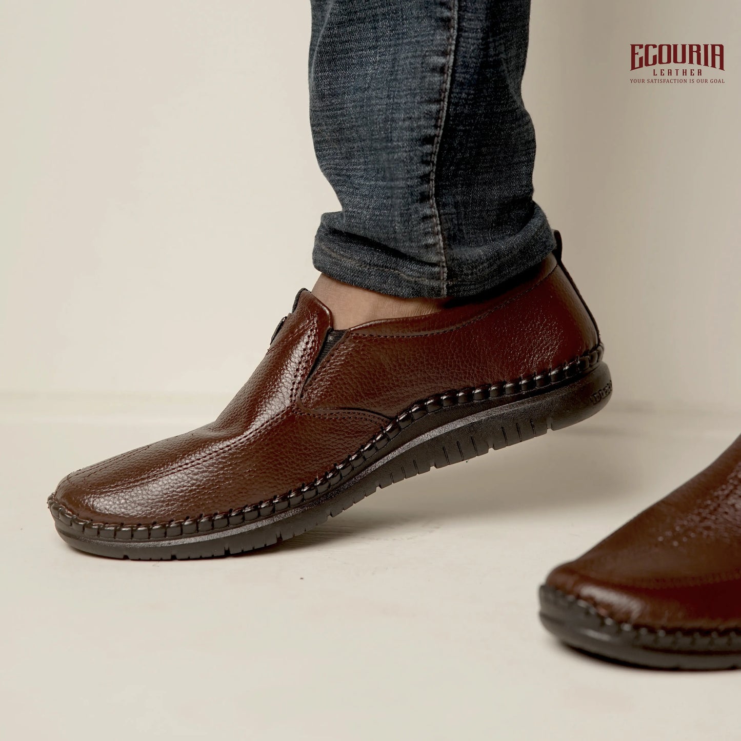 Ecouria Leather Sacchi Comfort Slip-On Shoes for Men