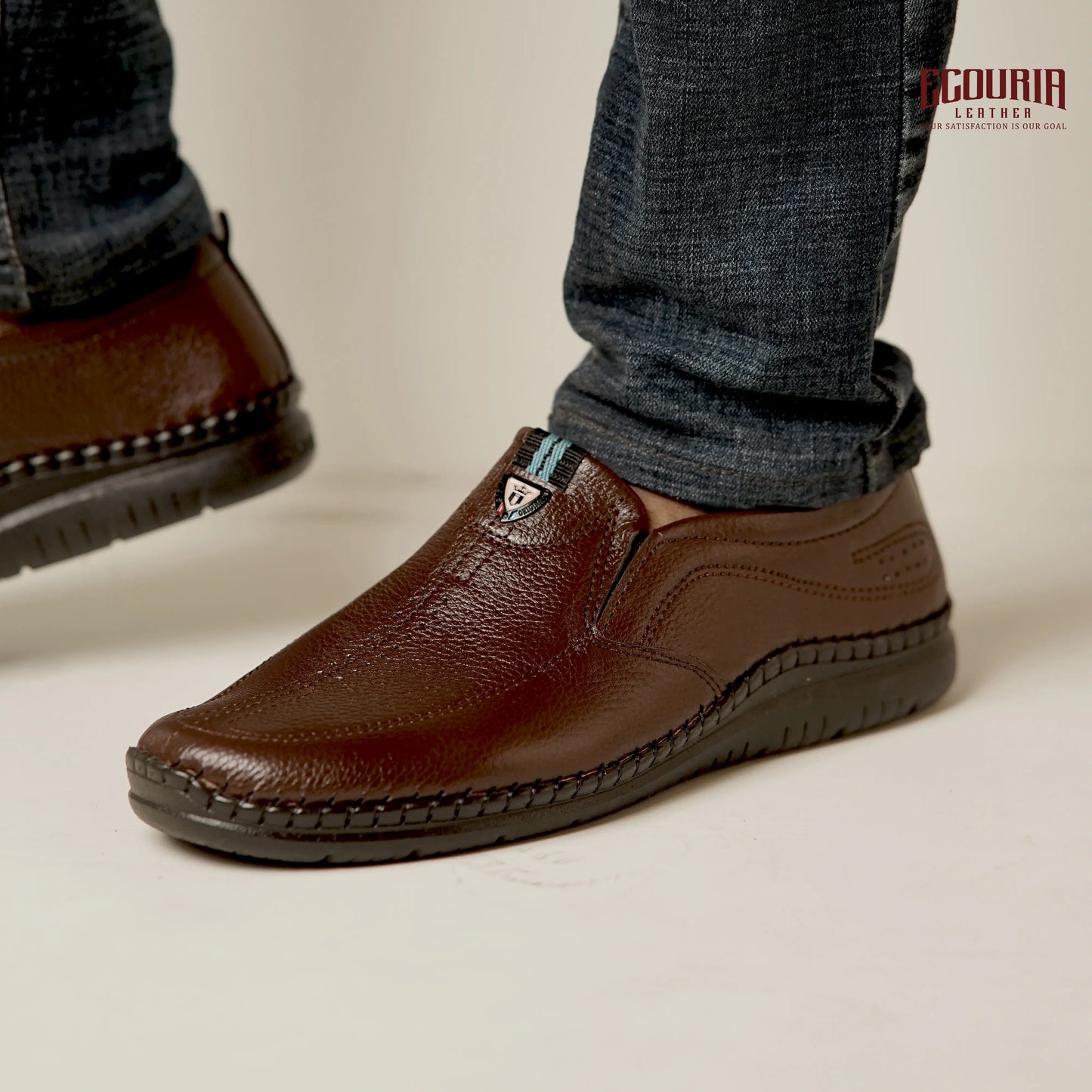 Ecouria Leather Sacchi Comfort Slip-On Shoes for Men
