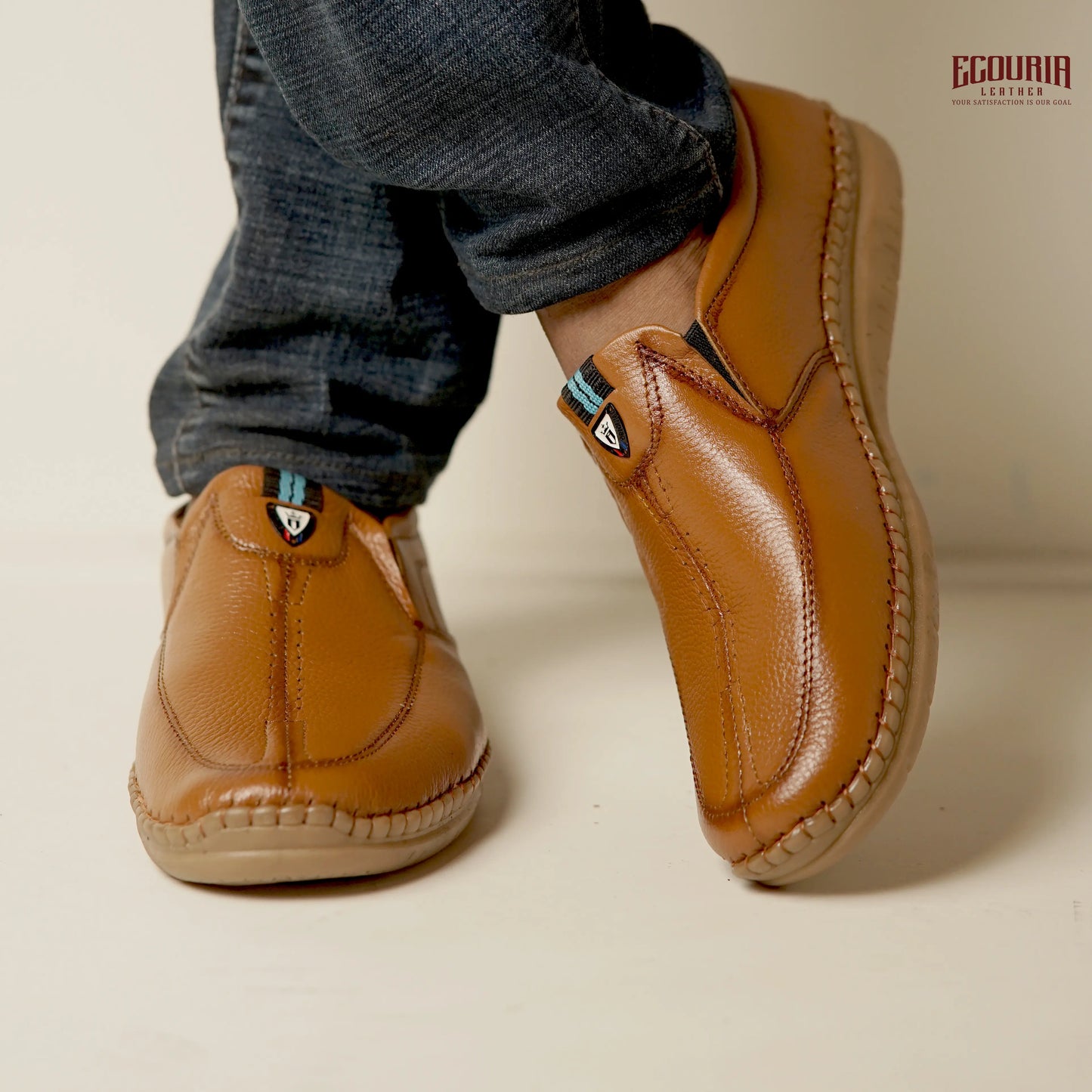 Ecouria Leather Sacchi Comfort Slip-On Shoes for Men