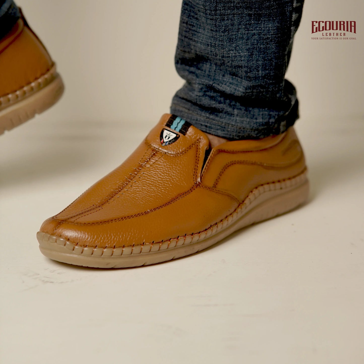 Ecouria Leather Sacchi Comfort Slip-On Shoes for Men